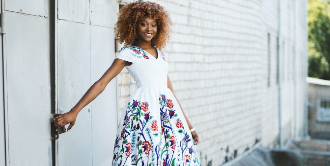 woman in maxi dress