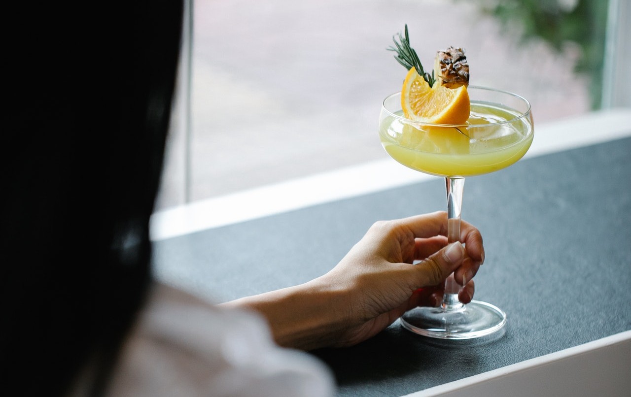 woman with cocktail