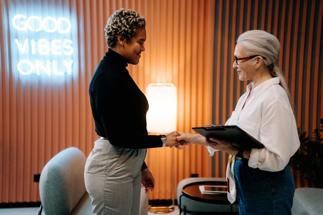 woman interview