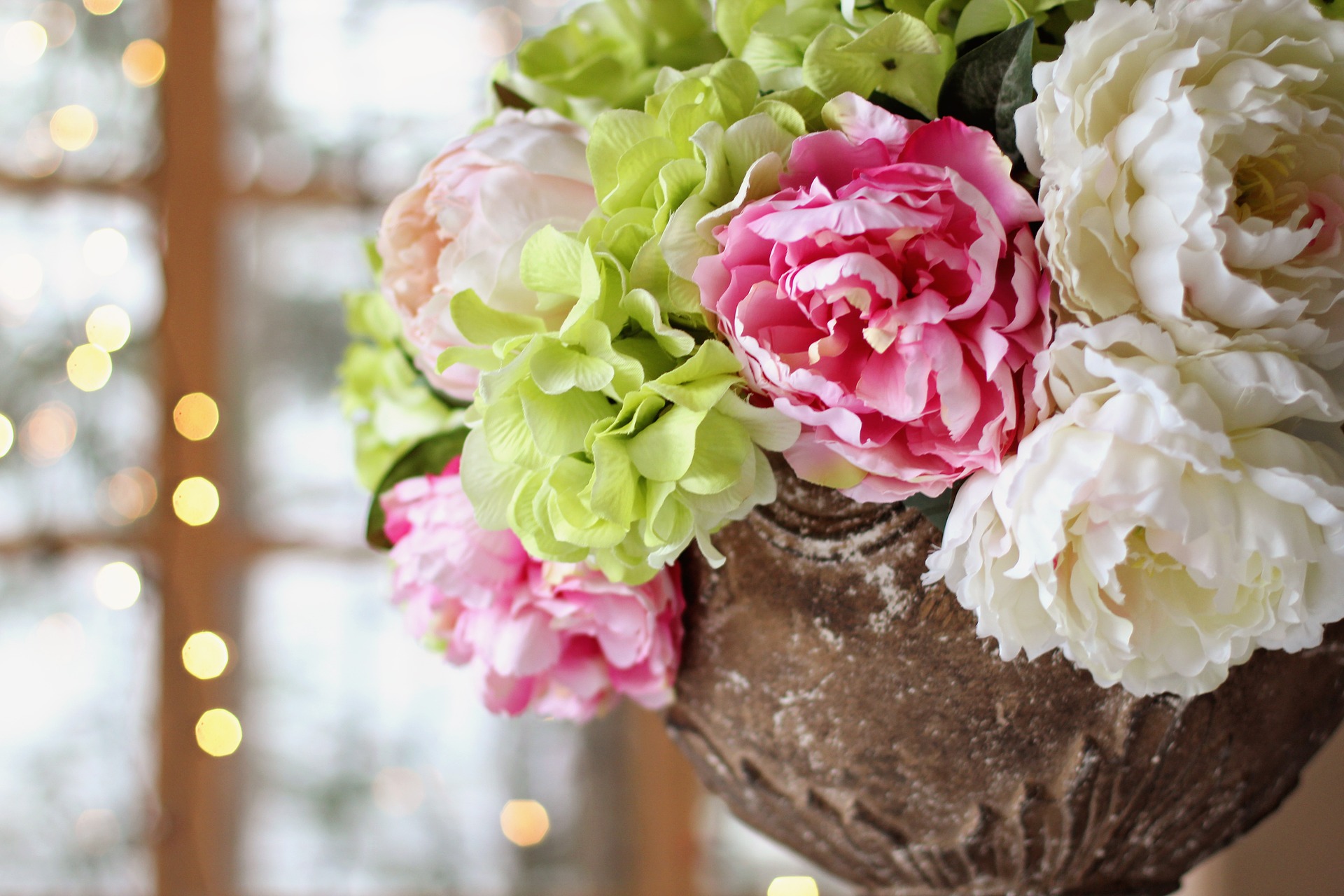 flowers in urn