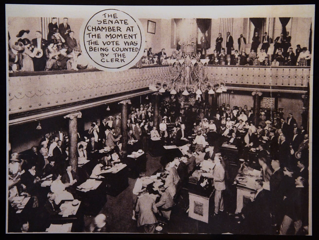 Women's Suffrage Ratification in the Tennessee Senate Chamber, 1920