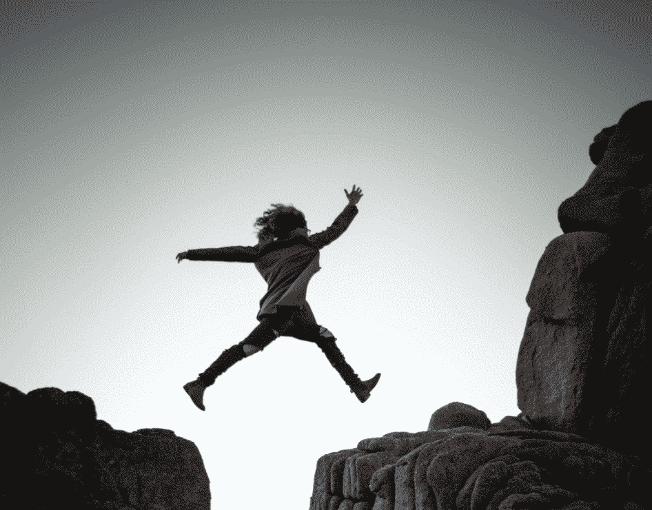 girl leaping